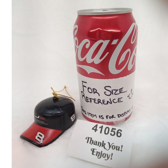 Dale Earnhardt Jr #8 Christmas Ornament Plastic Baseball Hat Miniature Red Black - Picture 2 of 16